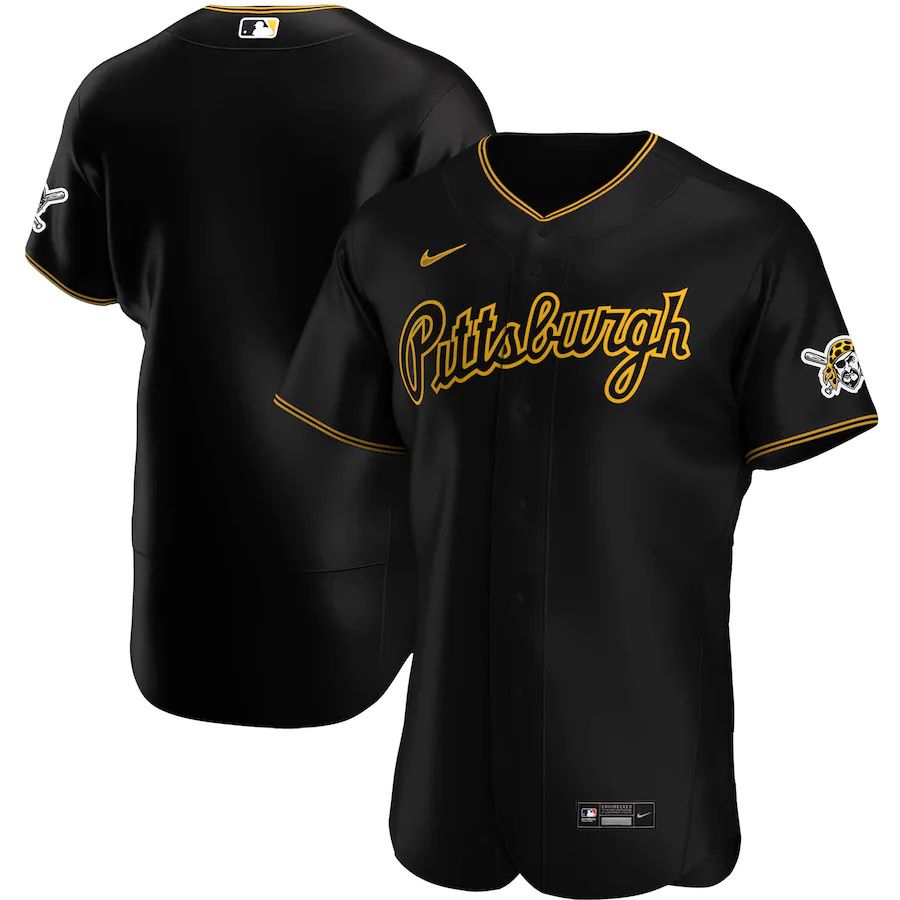 Mens Pittsburgh Pirates Nike Black Alternate Authentic Team MLB Jerseys->pittsburgh pirates->MLB Jersey